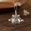 Colgante de plata de ley S990 con diseño de ciervo, estilo retro, personalizado, desgastado y mate, para mujer.