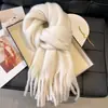Bufanda a Cuadros de Café con Leche y Sal Marina para Mujer, Elegante Calentador de Cuello Azul a Cuadros, Grueso Calentador Estilo Coreano, Versátil para Estudiantes