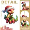 20 Piezas de Decoraciones Navideñas de Dinosaurio Festivo, Regalos de Madera para Fiestas Navideñas en Casa, Colgantes Decorativos Navideños de Dinosaurio