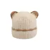 Gorro de Peluche Lindo de Dibujos Animados de Invierno con Ala Ancha para Mujer, Estilo Japonés Cálido Engrosado Protección para Orejas Gorro de Punto con Orejas de Oso, Dulce y Fresco