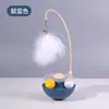 Juguete de Gato Roly-Poly Palo para Molestar Hierba Gatera Pluma Campana Gadget de Rotación Automática para Autoentretenimiento Suministros para Mascotas