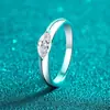 Anillo Ojo de Caballo Plateado Venta Caliente Transfronteriza Temu Moissanita de 1 Quilate 5 x 10 mm Simple Nuevo Alto Sentido del Diseño
