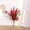 Decoraciones Navideñas Más Vendidas Transfronterizas Inserción Bayas Simuladas Decoración Navideña Cuerda de Cáñamo Copo de Nieve Ramo de Bayas Rojas