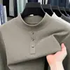 Moletom masculino de gola alta para comércio exterior transfronteiriço, roupas masculinas casuais de manga longa para primavera e outono, camiseta masculina versátil