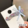Horquilla para el cabello de estilo nuevo para primavera y verano con lazo de diamantes de imitación azul hielo, Horquilla de pico de pato con diamantes brillantes de colores, Accesorio para el cabello refrescante, elegante y versátil