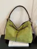 Bolso de Hombro Retro de Gran Capacidad Transfronterizo Nuevo Otoño e Invierno 2026 Portátil de Gamuza para el Hombro y Cruzado para Viajes