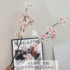 Flores Artificiales con 6 Flores de Peral, Nuevos Materiales Florales de Flor de Cerezo Rosa Estilo Chino, Adornos de Rama de Flor para Decoración de Boda y Hogar, Flores Falsas