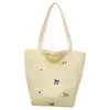 Bolso de Lona Bordado con Hongo y Cachorro de Nuevo Estilo, Gran Capacidad, Bolso Simple para Mujer, Bolso de Hombro de Moda, Bolso de Mano