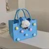 Bolsa de fieltro de felpa de dibujos animados, bolsa de regalo para el primer cumpleaños y mes completo del bebé, bolsa de mano personalizable para el día a día, se puede imprimir con logo, bolso de hombro