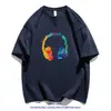 Camiseta de Manga Corta Estampada de Nicho con Diseño de Marca de Moda para Hombre, Nuevo Estilo de Verano, Holgada, Casual, Versátil, Estilo Pareja, Moderno