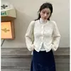 Suéter corto de punto hueco chic coreano, cárdigan de mohair, blanco, talla única, albaricoque, gris, directo de fábrica, con etiquetas