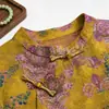 Conjunto de Roupas de Verão de Alta Qualidade para Mães, Conjunto Retrô de Blusa de Manga Curta e Calças para Mulheres de Meia-Idade de 50 Anos, Elegante Conjunto de Blusa e Saia Estilo Qipao de Pernas Largas