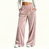 Moda femenina transfronteriza 2026 Ropa europea y americana para mujer otoño e invierno terciopelo suelto drapeado pantalones de pierna ancha para ir al trabajo y uso casual