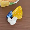 Pinza para el Cabello de Hongo Versátil y Elegante de Material Acetato con un Toque de Lujo, Pinza de Garra Incrustada con Diamantes para Peinados Semirecogidos, Pinza de Tiburón para la Parte Posterior de la Cabeza