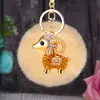 Llavero de Felpa de Oveja Pequeña de la Suerte para Coche para Mujeres Encanto de Bolso Lindo Llavero de Metal Regalo Creativo Venta al por Mayor