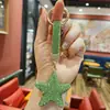 Llavero de Estrella de Cinco Puntas con Diamantes Incrustados de Dibujos Animados Transfronterizo, Colgante para Bolso de Mujer Estilo Simple de Moda Japonesa y Coreana, Exquisito Accesorio de Decoración para Coche