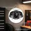 Decoración Pintura Tienda de Barbería Gótica Oscura Patrón de Calavera Personalizable Pintura de Placa de Estaño Planchuela 20/30cm