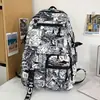 Mochila Escolar 2026 Novo Estilo Mochila com Grafite de Desenho Animado para Meninos do Ensino Fundamental, Mochila de Nylon Tendência de Grande Capacidade