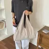 Bolsa Tote Fresca e Doce Estilo Francês para Meninas, Bolsa de Compras de Grande Capacidade, Bolsa Tote de Lona Leve com Alça Única para Ombro
