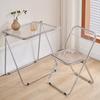 Mesa Plegable Acrílica estilo ins Mesa Auxiliar Roja Mesita de Noche para Dormitorio Balcón Combinación de Mesa y Silla Escritorio Doméstico Escritorio para Computadora