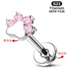 Stud de Lábio de Liga de Titânio F136 Parafuso com Rosca Interna Stud de Orelha com Zircônia Joia para Piercing de Orelha Em Estoque Dropshipping