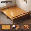 Cama plegable de bambú, cama individual y doble plegable, uso doméstico simple, cama refrescante para adultos, cama para siestas para habitaciones de alquiler, tablero duro de bambú para siestas