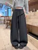 Pantalones de Pierna Ancha con Estampado de Leopardo Retro Americano para Mujer Otoño Invierno 2026 Nuevos de Cintura Alta Sueltos Adelgazantes Casuales Rectos Largos