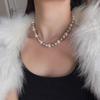 Estilo Maillard ligero de alta calidad importado artesanal Shijia Perla perla marrón mixta collar femenino nicho