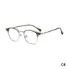Mukoo Eyewear Marco de Gafas con Forma de Ceja Estilo Japonés Versátil Marco de Gafas Redondo Retro Personalidad Sin Graduación para Hombres y Mujeres