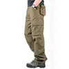 Calça Cargo Multibolsos Masculina de Algodão Respirável Casual para Uso Externo Resistente ao Desgaste Tática Tamanho Grande Calças de Comércio Exterior