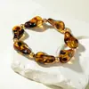 Pulsera Ovalada Irregular Acrílica Europea y Americana Transfronteriza Elegante Exagerada Nicho Alta Gama Moda Elegante Joyería de Mano