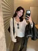 Cardigan de Manga Larga + Chaleco a Rayas Conjunto de Dos Piezas Estilo Coreano Otoño Limón Té Verde Relajado Simple Versátil 11185