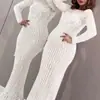 2025 Nueva Estación Independiente de Exportación Transfronteriza para Mujer Ebay Vestido de Fiesta Sexy de Manga Larga Bronceado Nuevo Estilo
