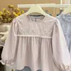 Nueva Camisa de Muñeca Bordada Estilo Coreano de Algodón Puro para Niñas Otoño, Blusa de Moda para Bebé Niña, Camisa Moderna, Ropa Infantil