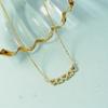 Collar de moda con huecos en forma de corazón para mujer, estilo japonés y coreano, fresco, versátil, chapado, celebridad de Internet, de cinco piezas, con incrustaciones de diamantes y circonitas, para la clavícula