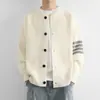 Suéter cardigan, suéter de tricô, padrão de quatro listras masculino, suéter de alta qualidade para outono/inverno, estilo "old money", para exportação e atacado transfronteiriço