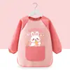 Bata de Pintura Infantil, Delantal de Pintura Artística, Babero para Comer de Bebé, Guardería Cinta Mágica Impermeable Ropa para Usar al Revés