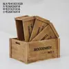 Caja de almacenamiento vintage de madera maciza, vitrina para supermercados, estante de exhibición, marco de madera, caja de madera, forma rectangular