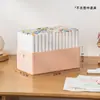 Porta-Canetas Plástico Criativo de Grande Capacidade Caixa de Armazenamento para Canetas Marcadoras de Mesa Atacado de Papelaria Balde de Armazenamento Porta-Canetas de Armazenamento de Papelaria