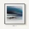 Pintura a Óleo Azul Nova Paisagem Abstrata Chinesa Conceito Artístico Pintura Decorativa Entrada de Restaurante Hall de Entrada Parede Decorativa Final