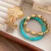 Sueños Antiguos Dorados~Set Dorado Vintage de Pulseras Apilables, Pulseras de Nicho Estilo Resort, Joyería Exagerada para Mujer