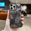 Capa de Celular Borboleta com Diamantes Pontilhados Tridimensionais Adequada para Apple 16Promax Tendência 15 Estilo Menina 14/13 Buraco Grande Capa Macia