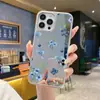 Funda para iPhone 17 Estilo Coreano Ins Lazo Azul Color Arándano Funda Antideslizante para Apple 16/15 Pro con Espejo