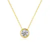Colar Bolha de Prata de Lei S925 com Moissanite Pingente Redondo Simples Feminino Moda com Corrente Popular no Xiaohongshu