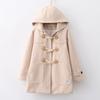 Ropa Nueva de Otoño e Invierno 2023 Estilo Preppy Acolchado con Capucha Engrosado Corazón Botón de Cuerno Lana Abrigo Exterior para Mujer