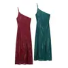 2025 Transfronterizo Aliexpress Más Vendido Ropa de Mujer Comercio Exterior Wholesale Nuevo Vestido de Tirantes con Lentejuelas de Seda Estampado