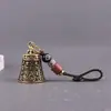 Campana Sutra del Corazón de Latón Puro Accesorio Llavero de Coche Colgante Cordón Tejido Vintage Hecho a Mano Colgante Pequeño Venta al por Mayor