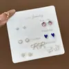 Set Semanal de Pendientes de Nicho Estilo Coreano, Pendientes Lindos y Compactos de Aleación Electroplateada con Pedrería, Venta al por Mayor