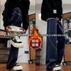 Pantalones Deportivos Casuales de Pierna Ancha de Corte Holgado, Estilo Americano, Dobladillo Curvo, para Hombre, Otoño e Invierno, Estilo Hasselblad