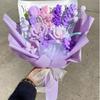 Papel de Regalo Terminado con Lirios para Ramo Casero, Tejido de Regalo de Cumpleaños, Material de Regalo para Novia, Empaque de Ramo de Boda